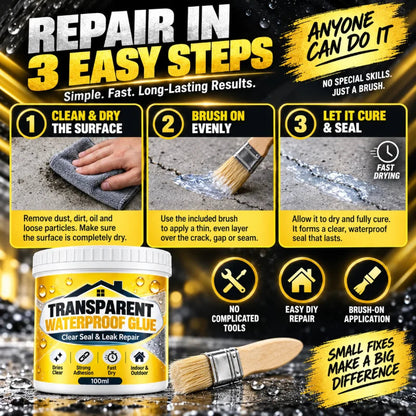 Transparent Waterproof Glue With Brush For Leak Repair