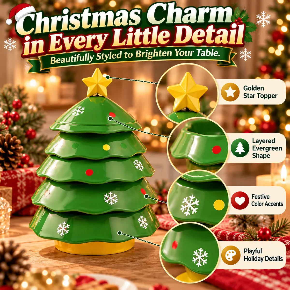 5-Layer Christmas Tree Serving Tray
