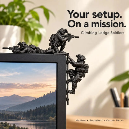 🪖Climbing Special Ops Soldiers, Tactical Soldier Monitor Decor, Military Desk Figurines, Gamer Desk Accessory, Gift for Him