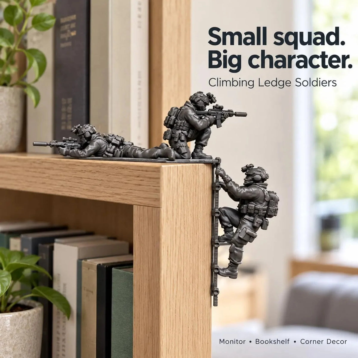 🪖Climbing Special Ops Soldiers, Tactical Soldier Monitor Decor, Military Desk Figurines, Gamer Desk Accessory, Gift for Him