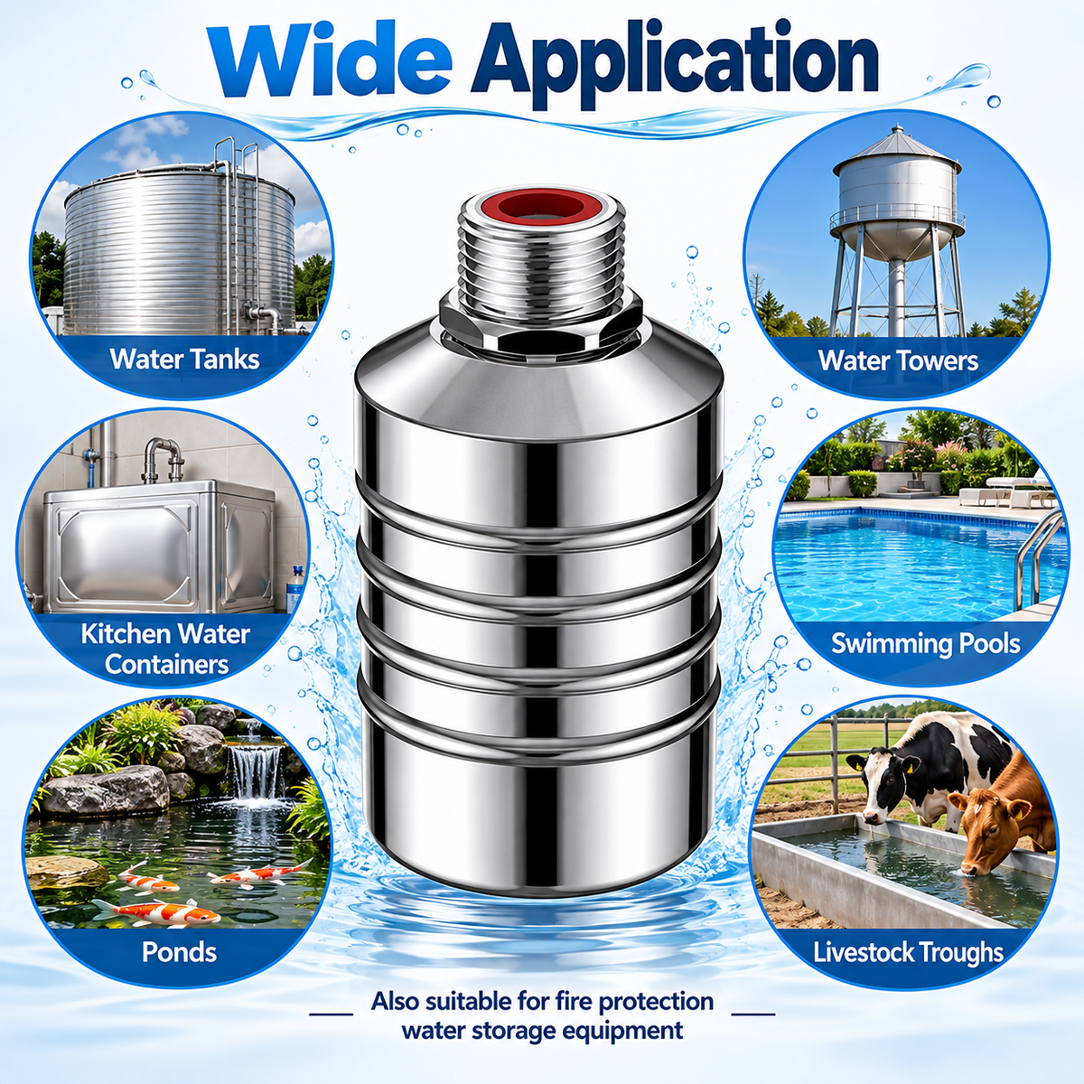 Auto Shutoff Float Valve for Water Tank