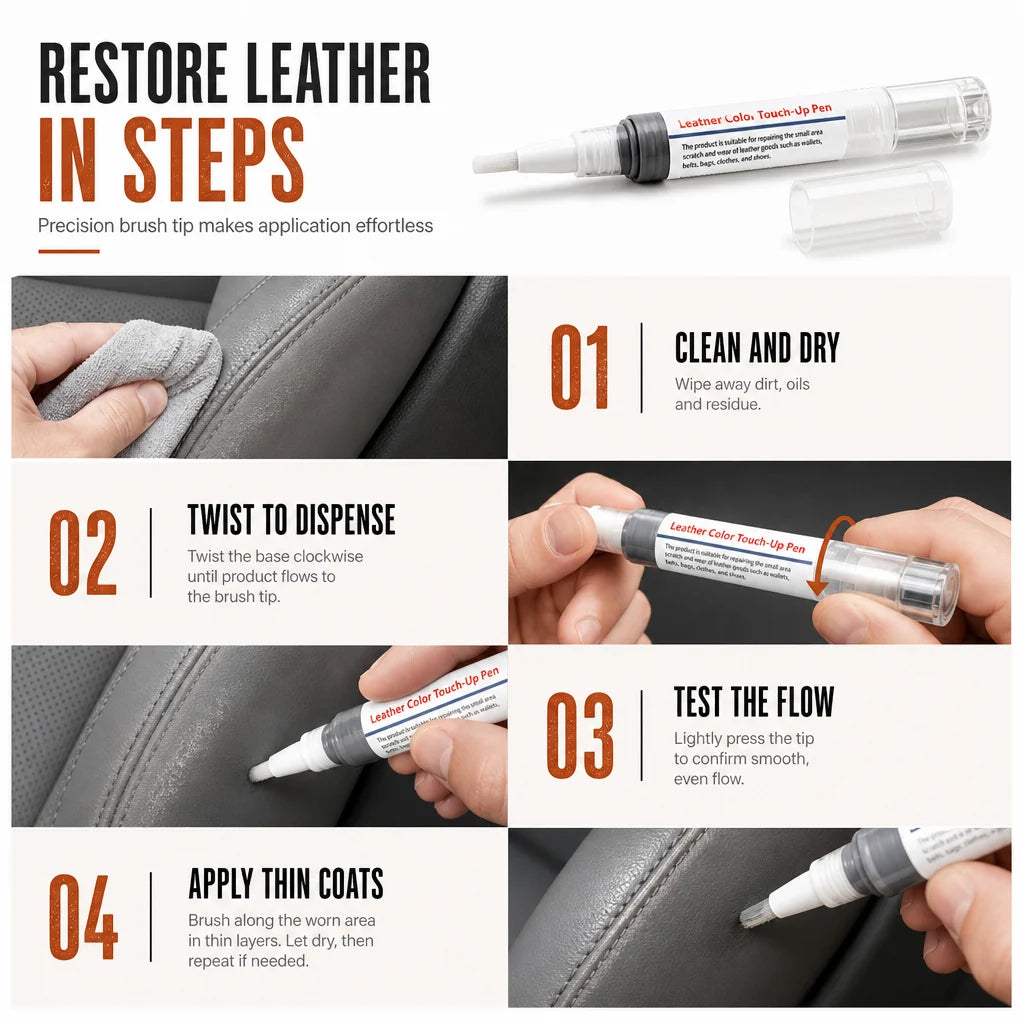 🔥Leather Touch-Up Pen – Color Restoration & Scratch Repair for Shoes, Bags, Sofas & Jackets