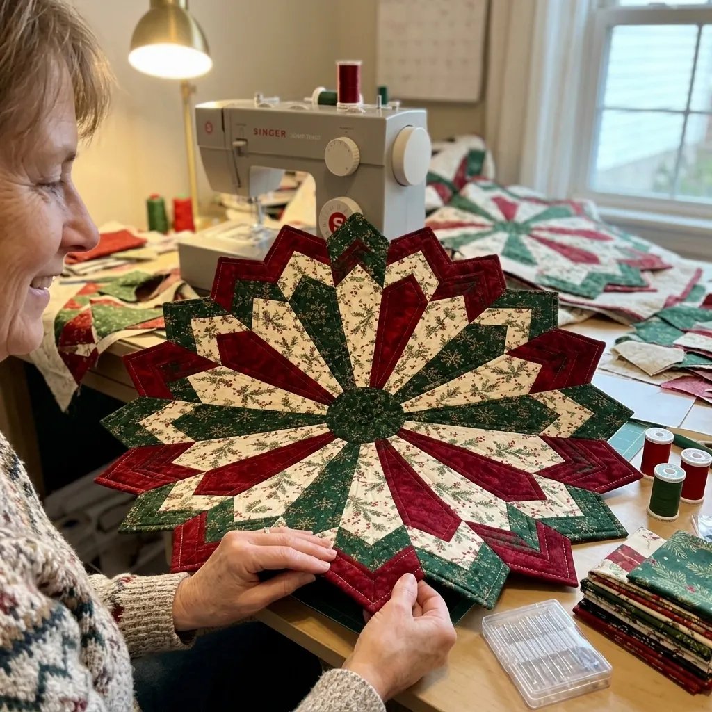 ✨ Quilting-Schablonenset „Holiday Star“ für Tischläufer