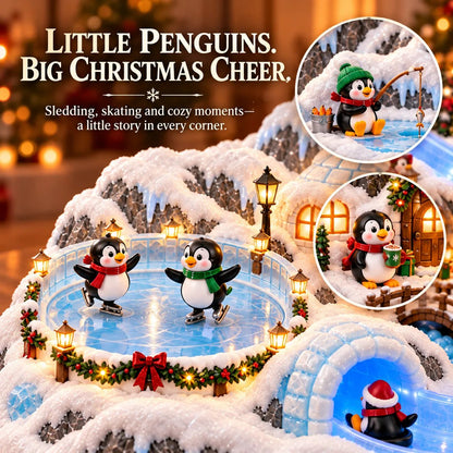 🐧❄️Penguin Christmas Sliding Village – Animated Penguins & Glowing Winter Wonderland🎄✨