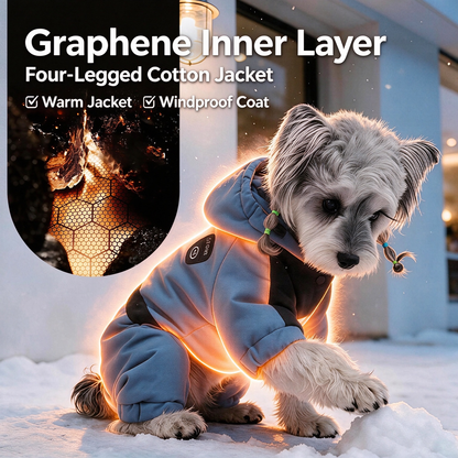 Pet Winter Warm Coat with Hood – Graphene Heated Waterproof Dog Jacket