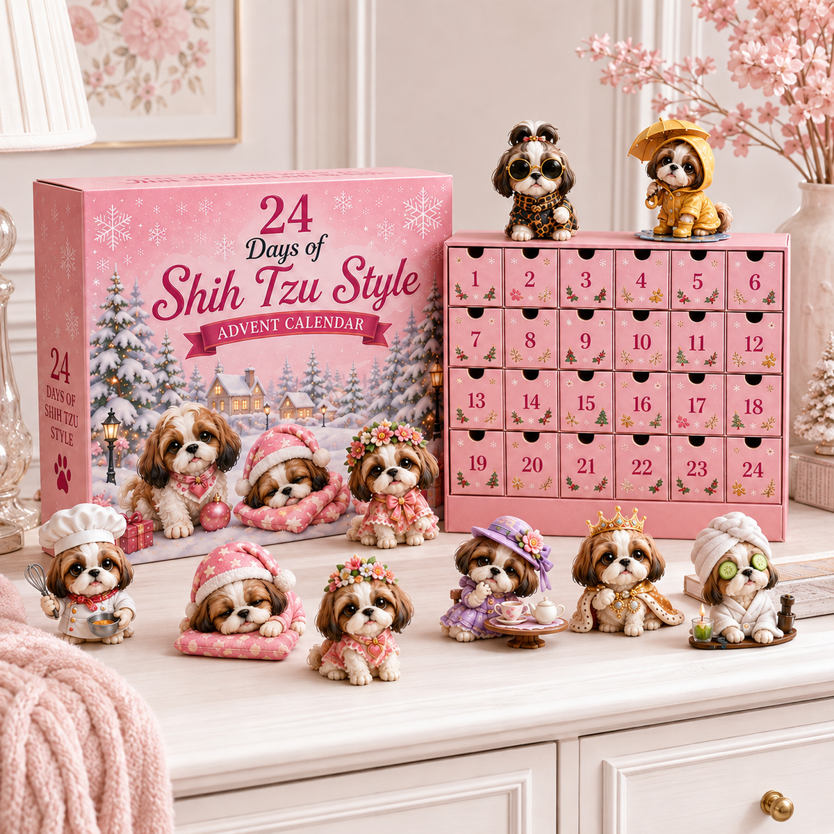 🎀24 Days of Shih Tzu Style Advent Calendar – 24 Unique Shih Tzu Collectibles ✨🐾