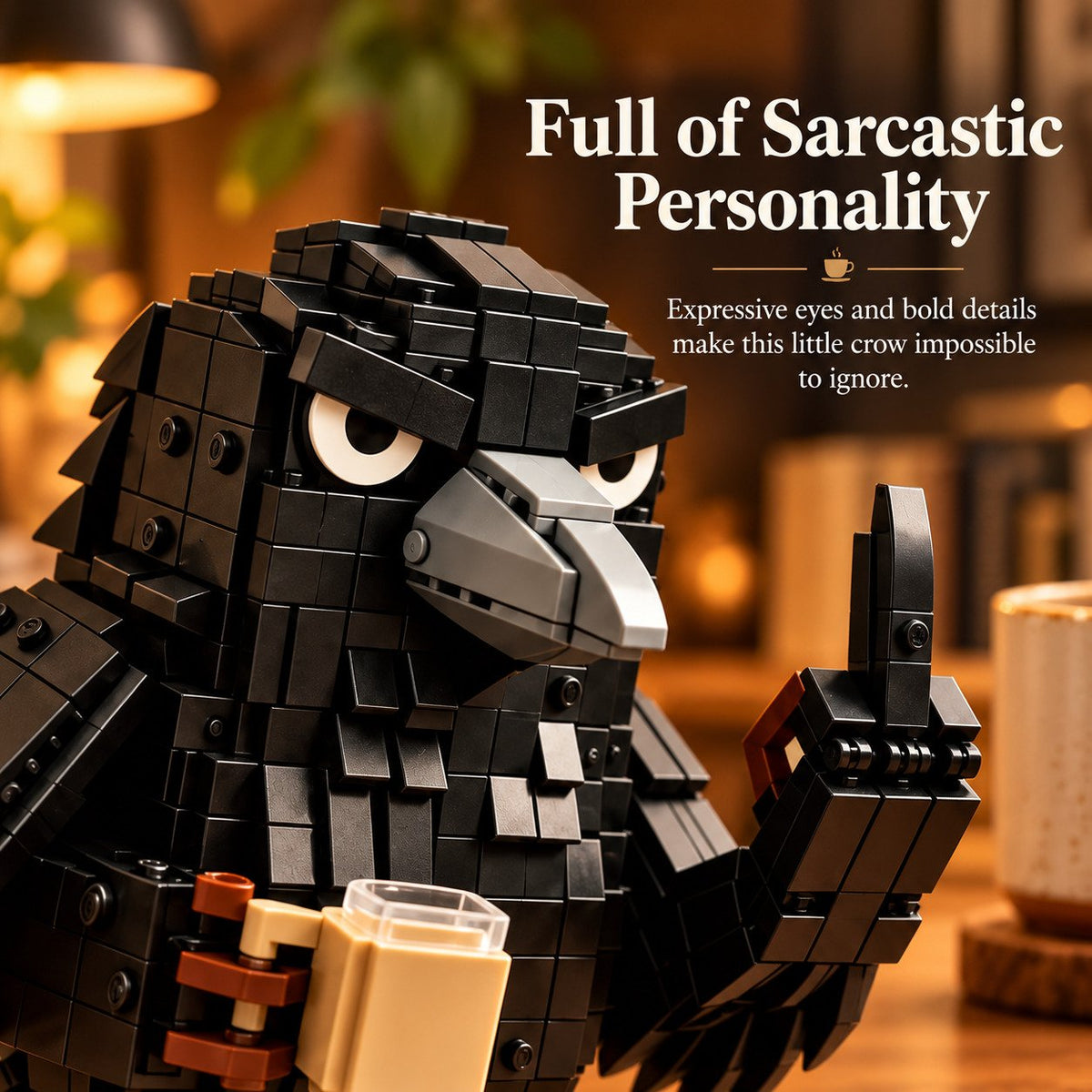 Sarcastic Coffee Crow Building Set