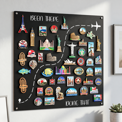 🌍✈️ Your Adventures Deserve a Wall of Their Own — Travel Magnet Display Board