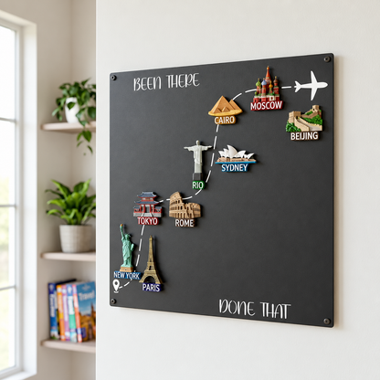 🌍✈️ Your Adventures Deserve a Wall of Their Own — Travel Magnet Display Board