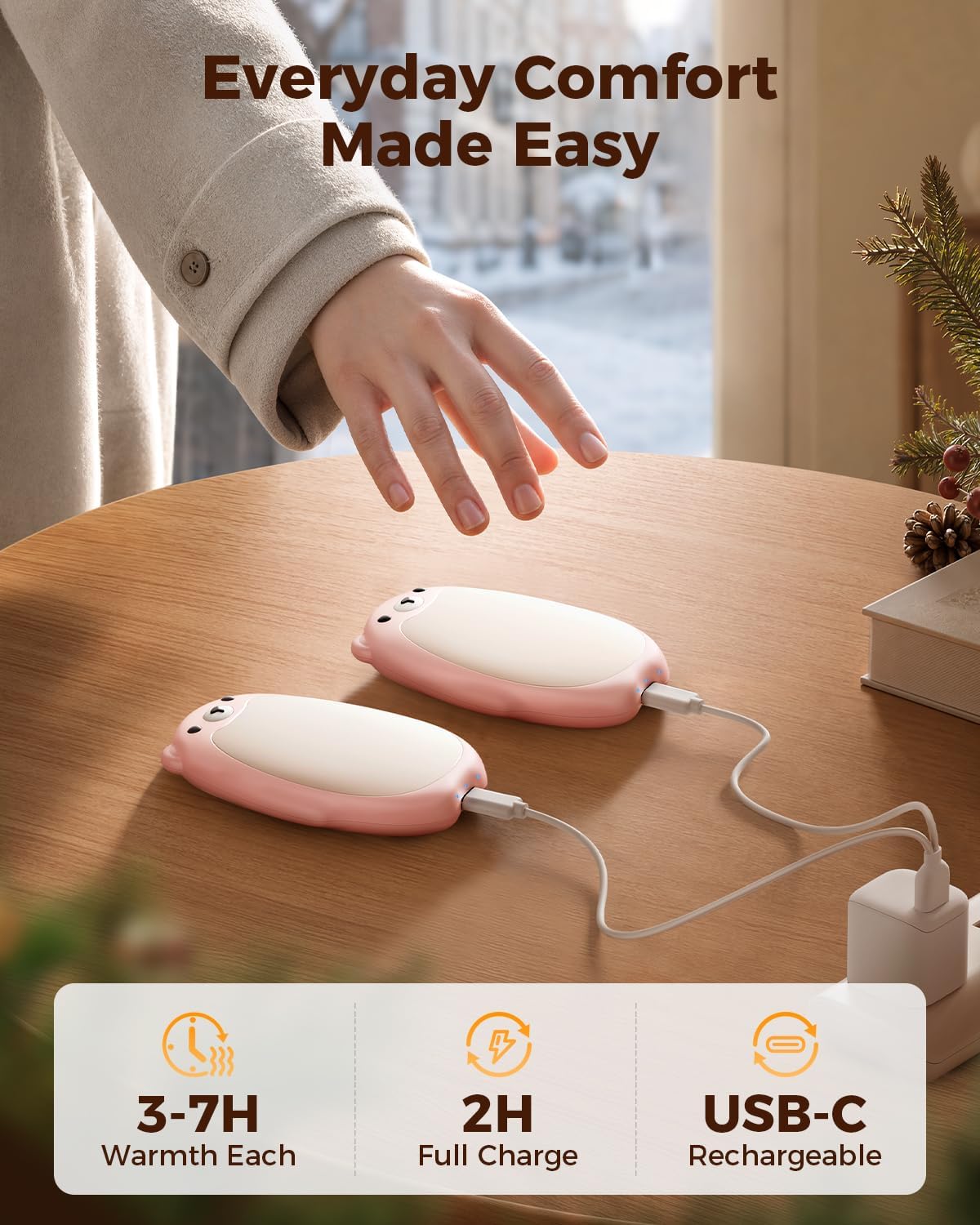 🎉Hand Warmers Rechargeable, 2-in-1 Magnetic Bear Electric