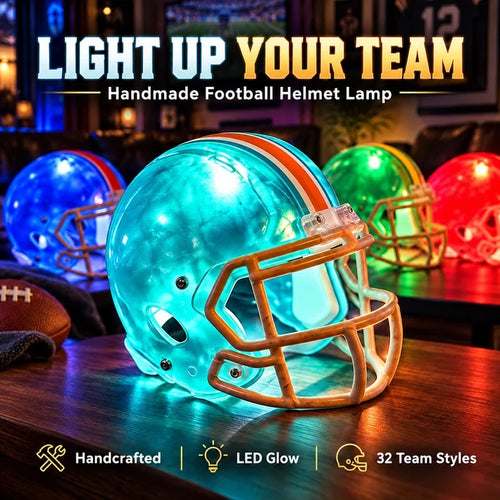 🎁 Handmade Football Helmet Lamp – LED Team Fan Cave Light with 32 Team Styles