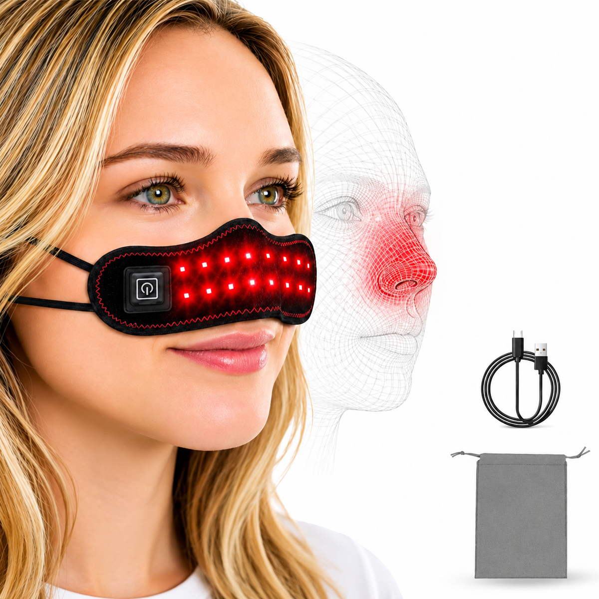 Red Light Nose Warmer for Easier Breathing