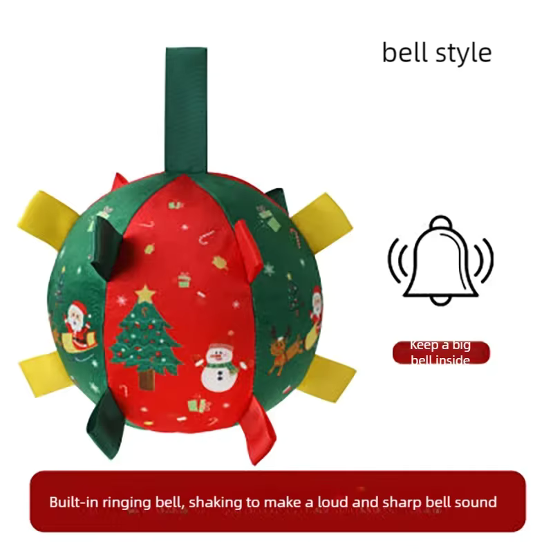 Dog Christmas Interactive Toy Soccer Ball with Bell🎄🐶🐱