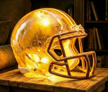 🎁 Handmade Football Helmet Lamp – LED Team Fan Cave Light with 32 Team Styles