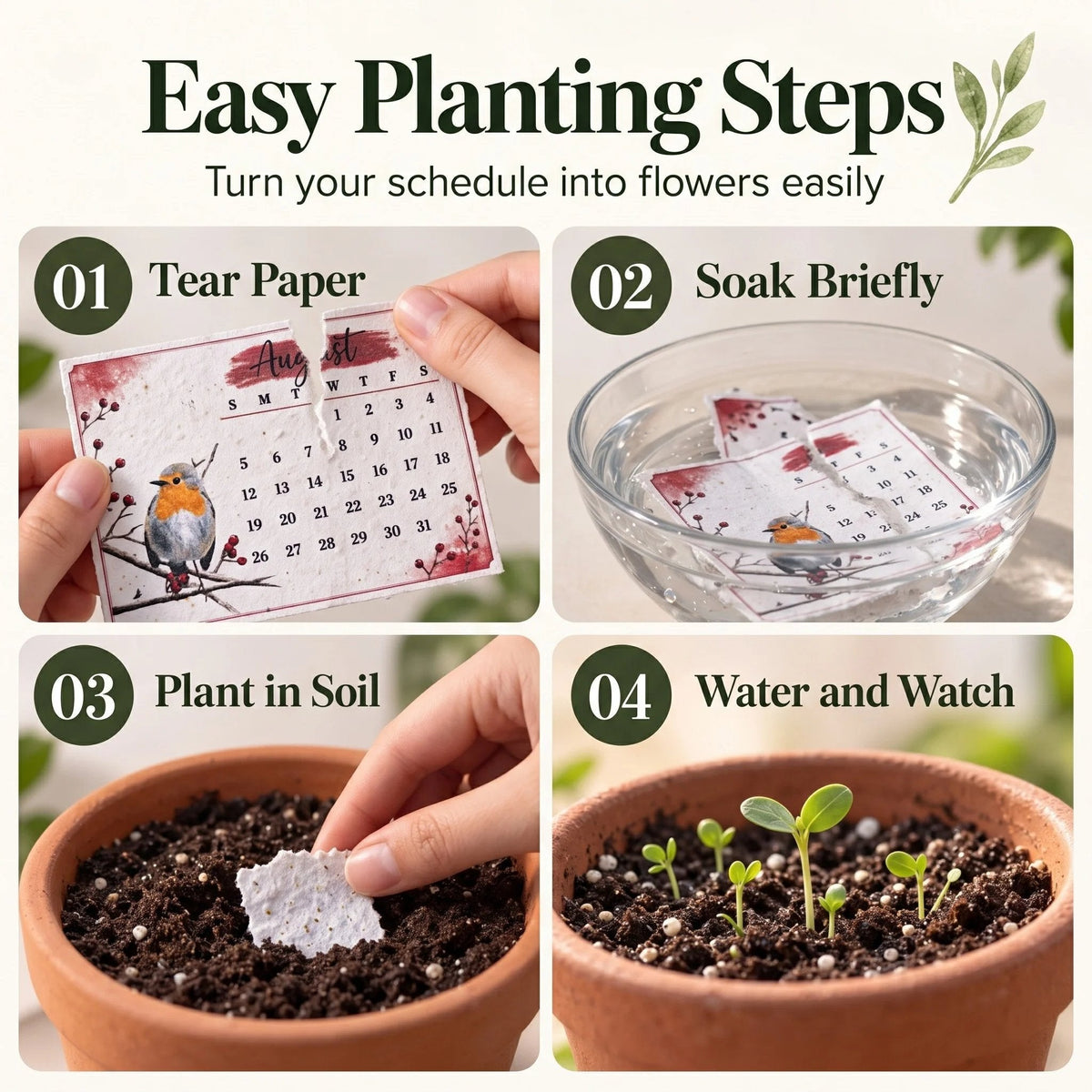 🌱Plantable Wildflower Calendar 2027 – Seed Paper Desk Calendar🌸