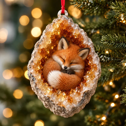🎄 Woodland Geode Animal Ornaments – Tiny Christmas Friends Hidden in Crystal Magic