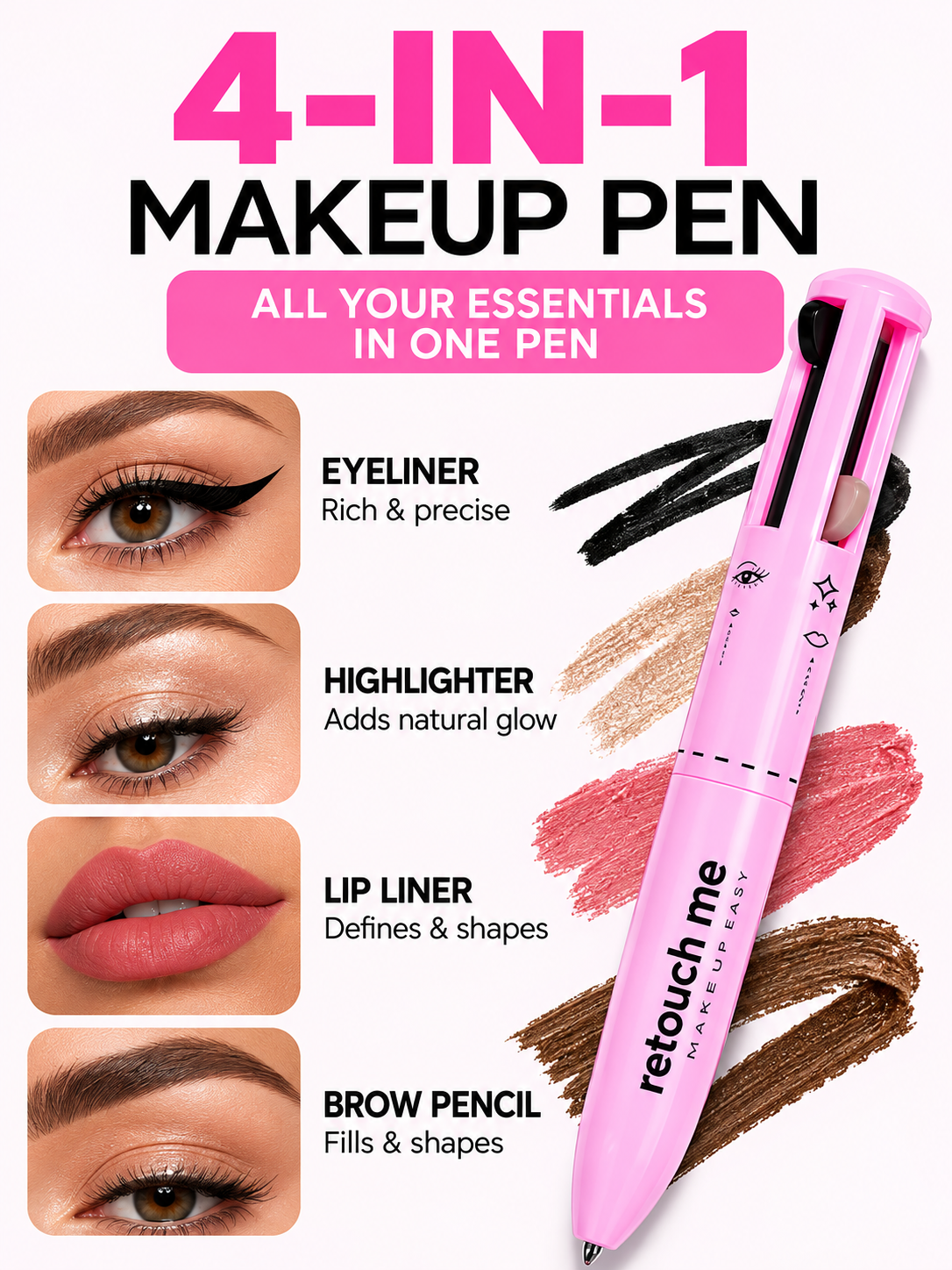 4-in-1 Beauty Pencil | Long-lasting Makeup Pen