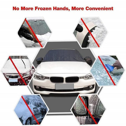 ⏰Windshield Anti-Snow & Anti-Frost Cover with Mirror Protection – Ready-to-Drive in Any Weather!