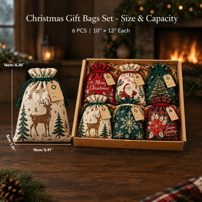 ✨6 Pcs Christmas Gift Sacks-🎁Best Gift For Your Family & Friends!