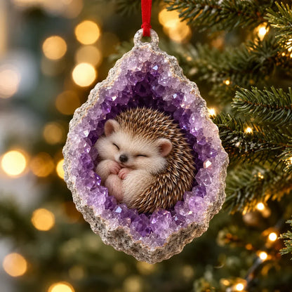 🎄 Woodland Geode Animal Ornaments – Tiny Christmas Friends Hidden in Crystal Magic