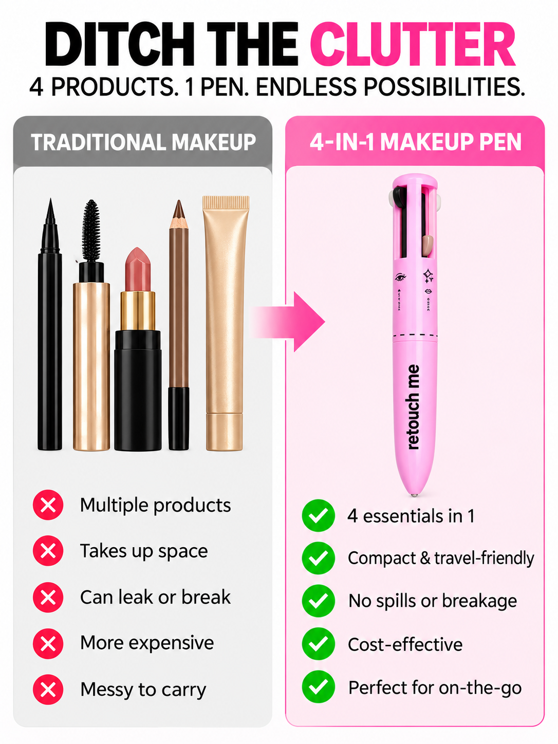 4-in-1 Beauty Pencil | Long-lasting Makeup Pen