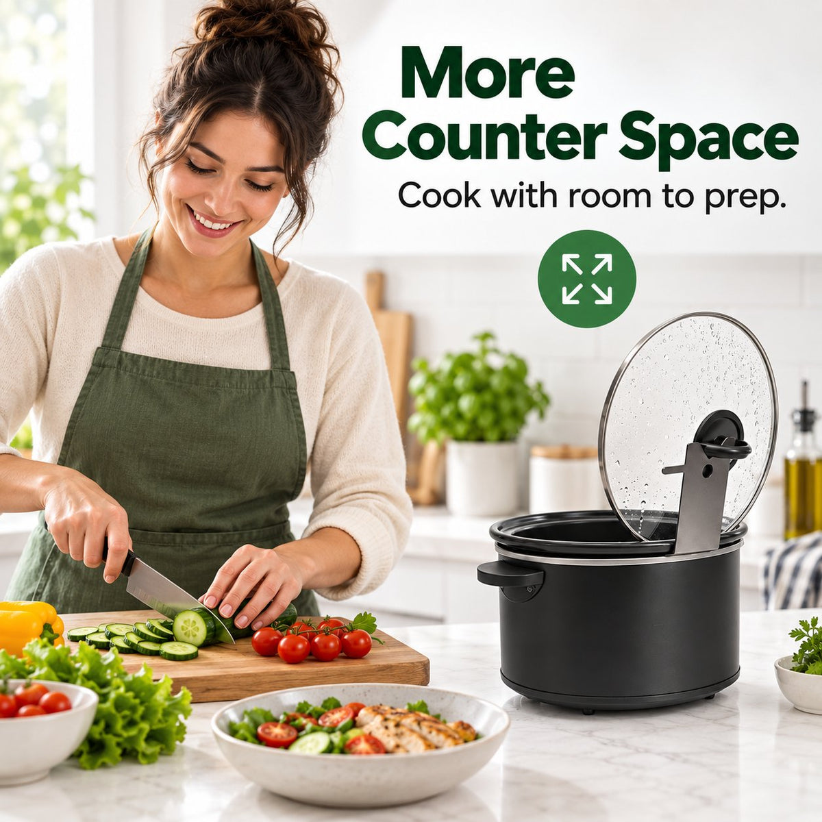 🔥Multifunctional Anti-Slip Cooker Lid Stand - Space-Saving Kitchen Counter Organizer
