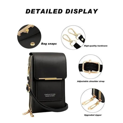 👜 📱 Simple and elegant women's touchscreen crossbody phone wallet