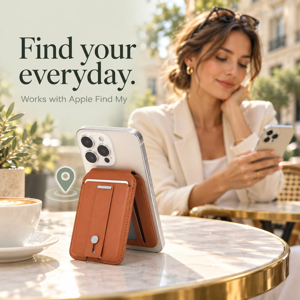 Magnetic Wallet Card Holder with Built-in Locator – Works with Apple Find My, RFID Blocking & MagSafe Stand 📱💳