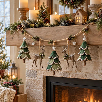 🎄Lighted Woodland Christmas Garland🦌