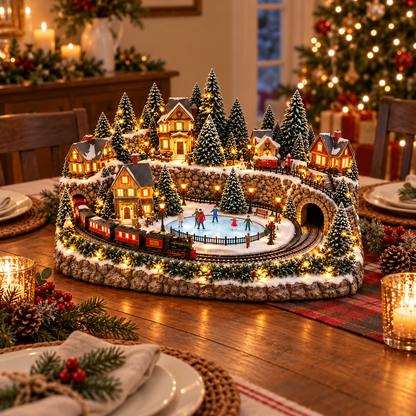 🚞💡 49% OFF Today! ✨ Magical Christmas Train & Skating Rink – Bring Holiday Magic Home! ✨