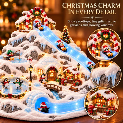 🐧❄️Penguin Christmas Sliding Village – Animated Penguins & Glowing Winter Wonderland🎄✨