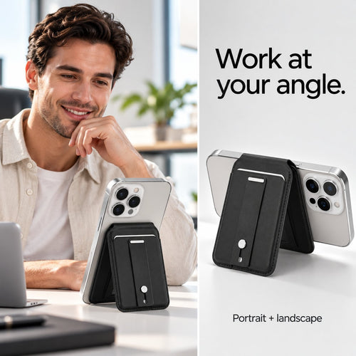 Magnetic Wallet Card Holder with Built-in Locator – Works with Apple Find My, RFID Blocking & MagSafe Stand 📱💳