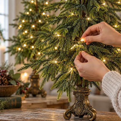 🎄Vintage Lighted Norfolk Pine Trees