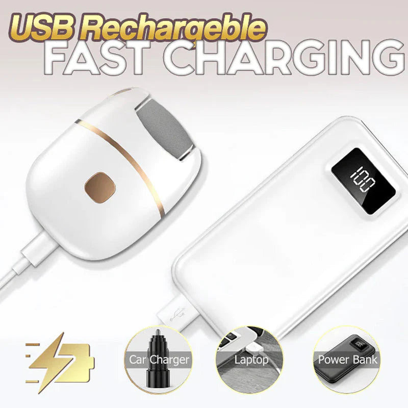 Rechargeable electric foot file for calluses Two speeds and removable grinding head USB charging Available in four colors