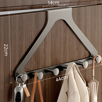 6-Hook Over-the-Door Rack, No Drilling | Heavy-Duty Carbon Steel, Tool-Free Installation & Instant Space Saving