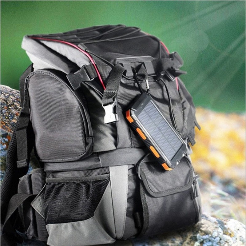 🔦 Portable Solar Power Bank – Solar Charging, Dual LED Lights, Outdoor Ready ✨