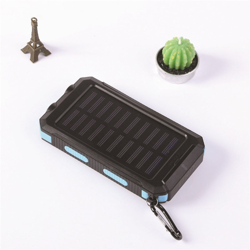 🔦 Portable Solar Power Bank – Solar Charging, Dual LED Lights, Outdoor Ready ✨
