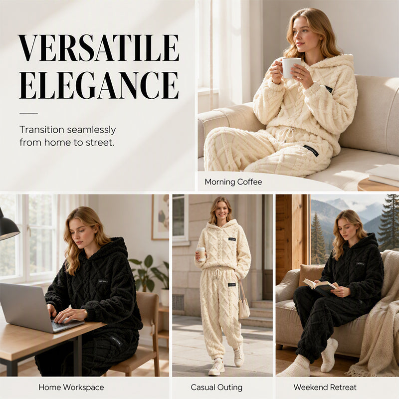 🍂 Embossed Geometric Plush Set – Timeless Comfort & Effortless Style For Every Occasion🍂