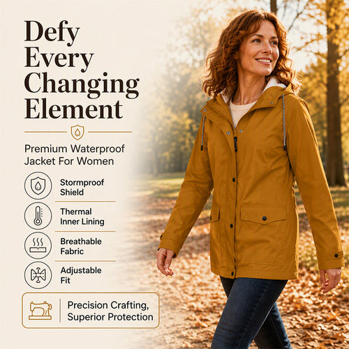 🏔️❄️Seasonal Sale💦Women's Plush-Lined Windproof Hooded Jacket