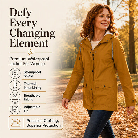 🏔️❄️Seasonal Sale💦Women's Plush-Lined Windproof Hooded Jacket