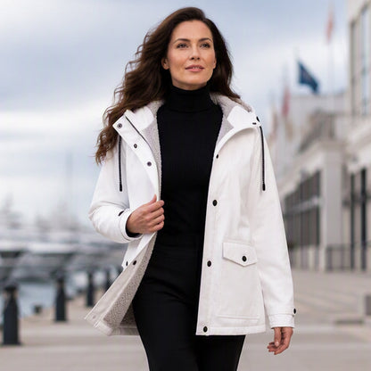 🏔️❄️Seasonal Sale💦Women's Plush-Lined Windproof Hooded Jacket