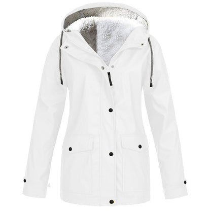 🏔️❄️Seasonal Sale💦Women's Plush-Lined Windproof Hooded Jacket