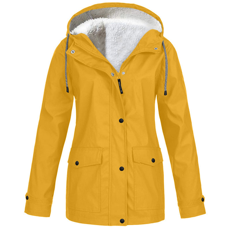 🏔️❄️Seasonal Sale💦Women's Plush-Lined Windproof Hooded Jacket