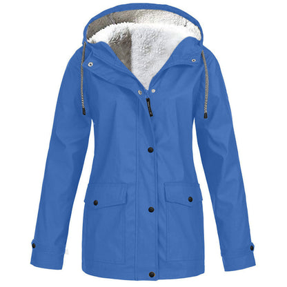🏔️❄️Seasonal Sale💦Women's Plush-Lined Windproof Hooded Jacket