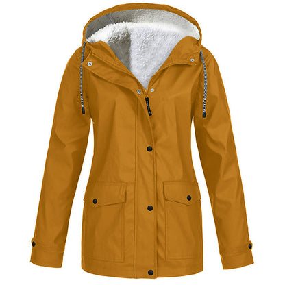 🏔️❄️Seasonal Sale💦Women's Plush-Lined Windproof Hooded Jacket