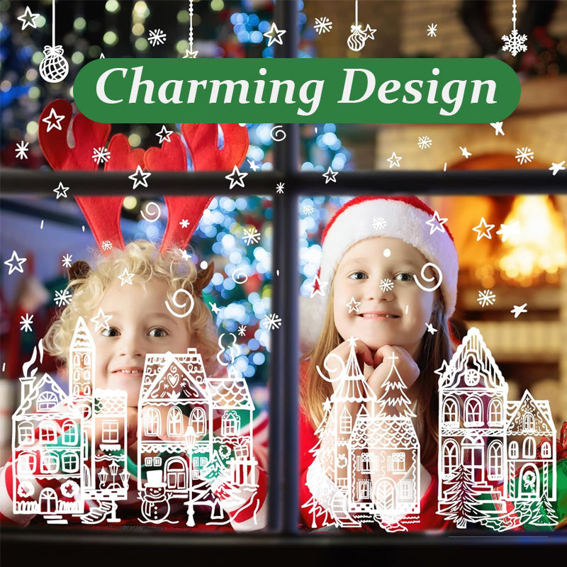 ONLY￡9.99!🎁🎄 Christmas Village Window Sticker Set