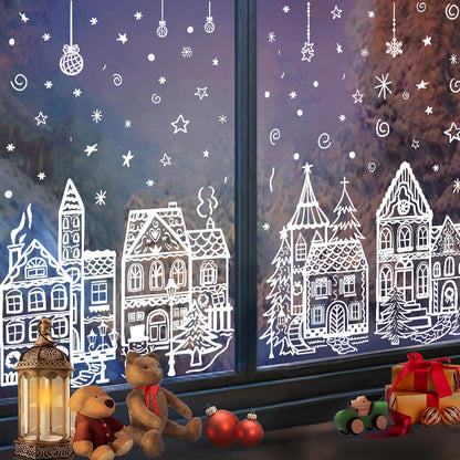 ONLY￡9.99!🎁🎄 Christmas Village Window Sticker Set