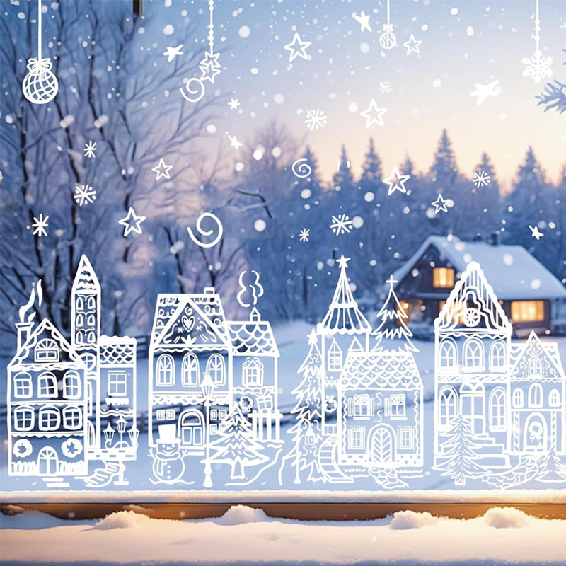 ONLY￡9.99!🎁🎄 Christmas Village Window Sticker Set