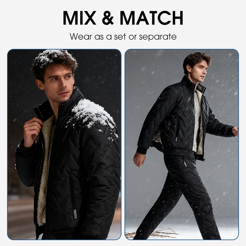 ⏰quality at half price!✨❄️ Men's Stylish Warm Jacket & Pants Two-Piece Set