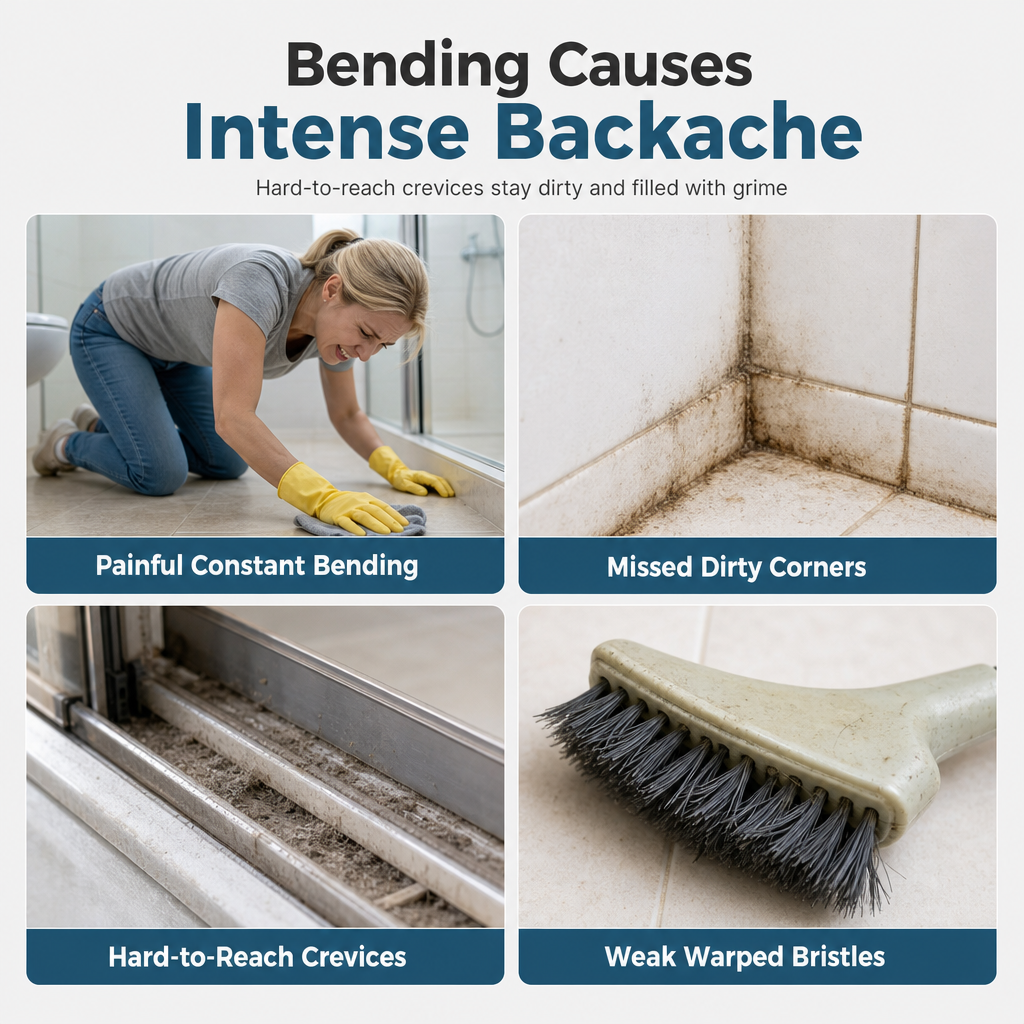 🔥✨ Telescopic Stainless Steel Crevice Brush🧹🇬🇧Adjustable Long Handle for Bathroom Gaps & Tight Spaces ✅ Stainless Steel ✅ Adjustable Length  ✅Stiff Bristles
